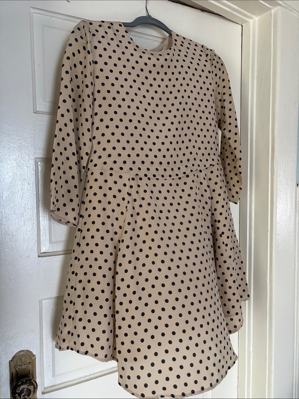 Madewell Beige Polka Dot Peplum Tunic